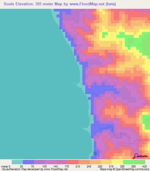 Soule,Vanuatu Elevation Map