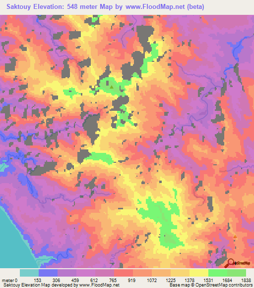 Saktouy,Vanuatu Elevation Map