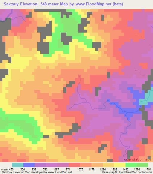 Saktouy,Vanuatu Elevation Map