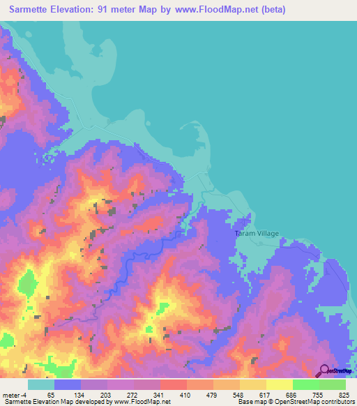 Sarmette,Vanuatu Elevation Map