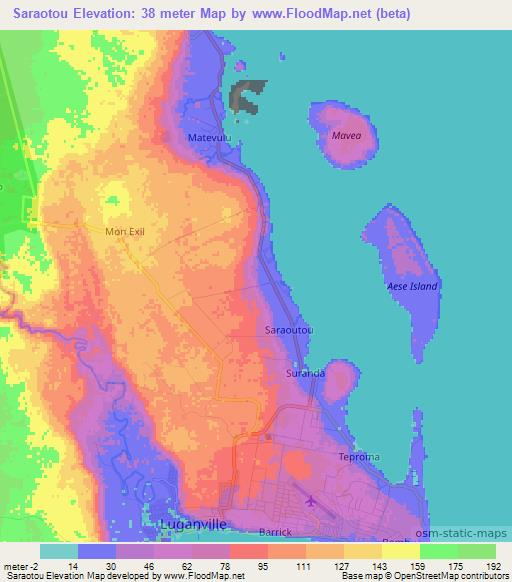 Saraotou,Vanuatu Elevation Map