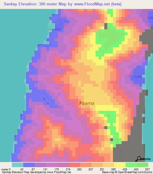 Sankay,Vanuatu Elevation Map