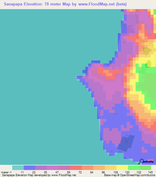 Sanapapa,Vanuatu Elevation Map