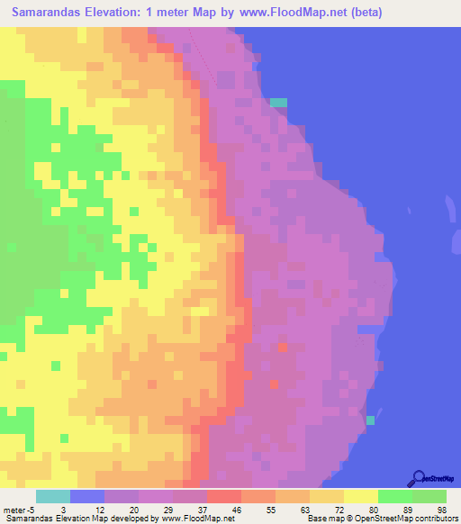 Samarandas,Vanuatu Elevation Map