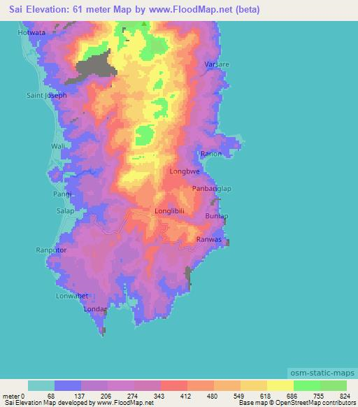 Sai,Vanuatu Elevation Map