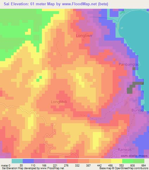 Sai,Vanuatu Elevation Map