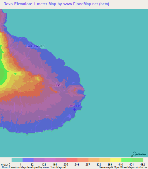 Rovo,Vanuatu Elevation Map