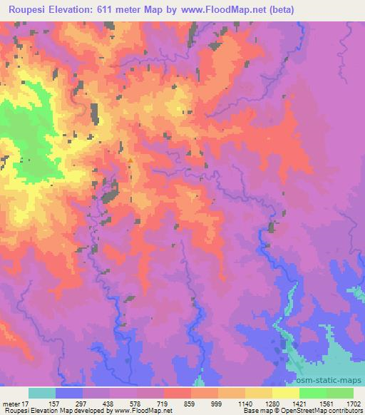 Roupesi,Vanuatu Elevation Map