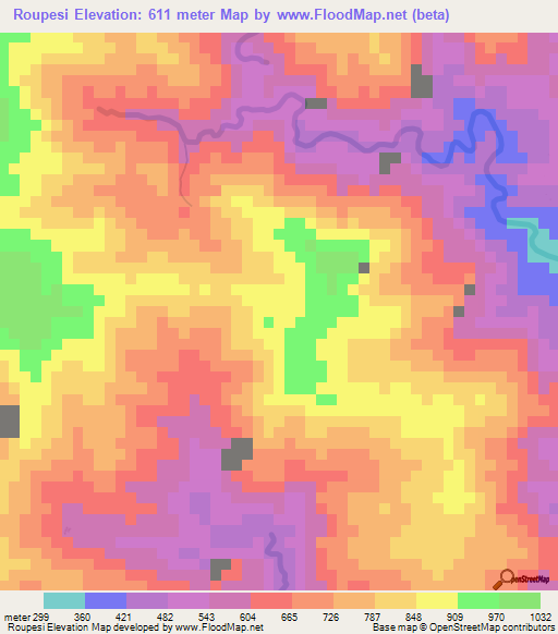 Roupesi,Vanuatu Elevation Map
