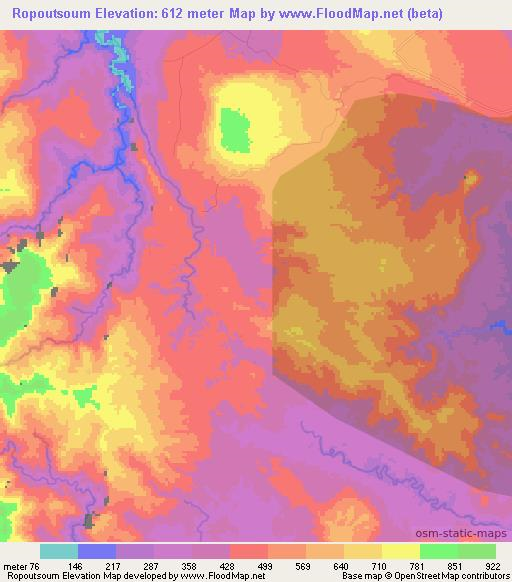 Ropoutsoum,Vanuatu Elevation Map