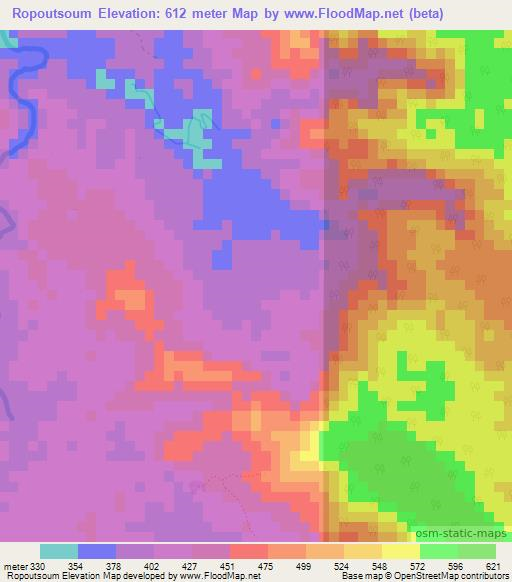 Ropoutsoum,Vanuatu Elevation Map