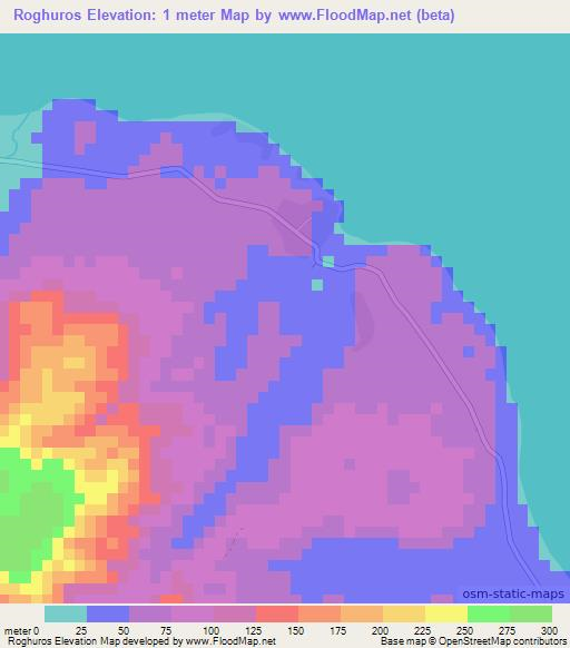 Roghuros,Vanuatu Elevation Map