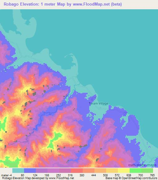 Robago,Vanuatu Elevation Map