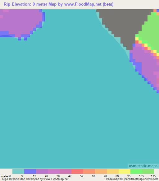 Rip,Vanuatu Elevation Map