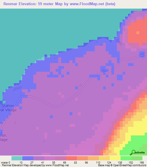 Renmar,Vanuatu Elevation Map