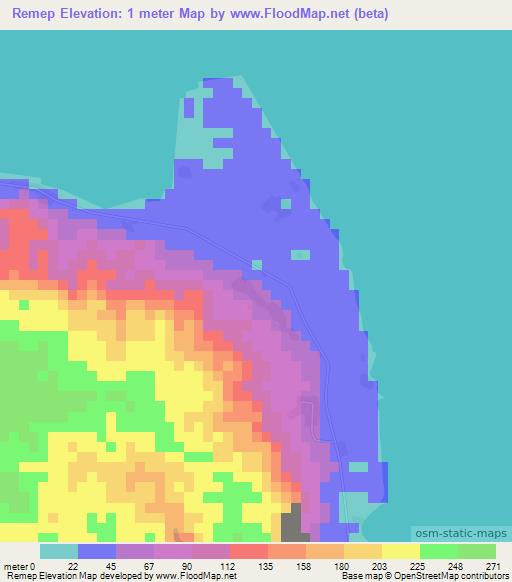 Remep,Vanuatu Elevation Map