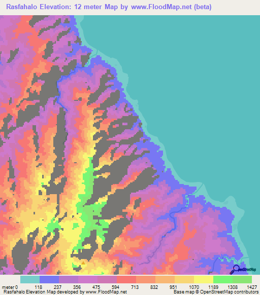 Rasfahalo,Vanuatu Elevation Map