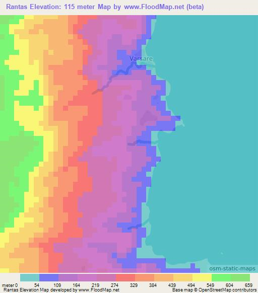 Rantas,Vanuatu Elevation Map
