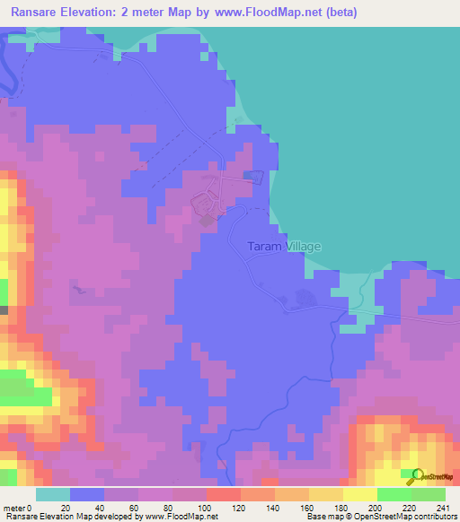 Ransare,Vanuatu Elevation Map