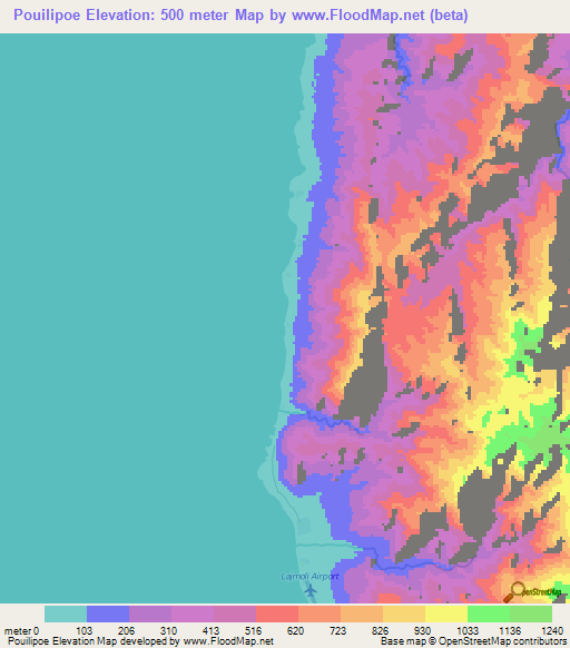 Pouilipoe,Vanuatu Elevation Map