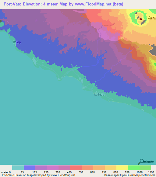 Port-Vato,Vanuatu Elevation Map