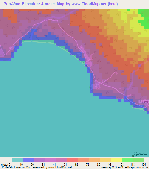 Port-Vato,Vanuatu Elevation Map