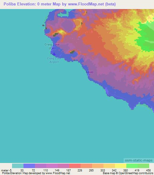 Poliba,Vanuatu Elevation Map
