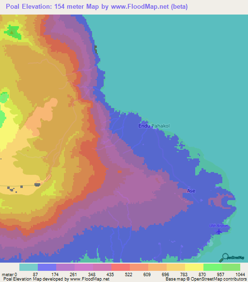 Poal,Vanuatu Elevation Map