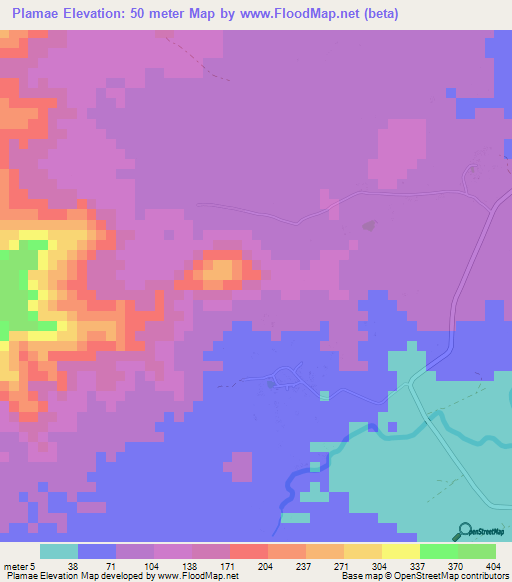 Plamae,Vanuatu Elevation Map