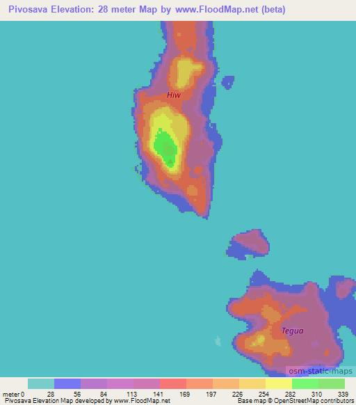 Pivosava,Vanuatu Elevation Map