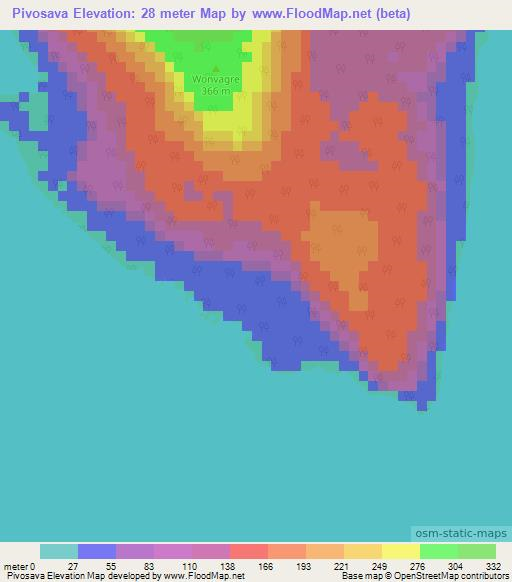 Pivosava,Vanuatu Elevation Map