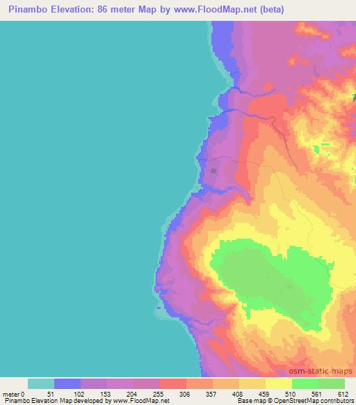 Pinambo,Vanuatu Elevation Map