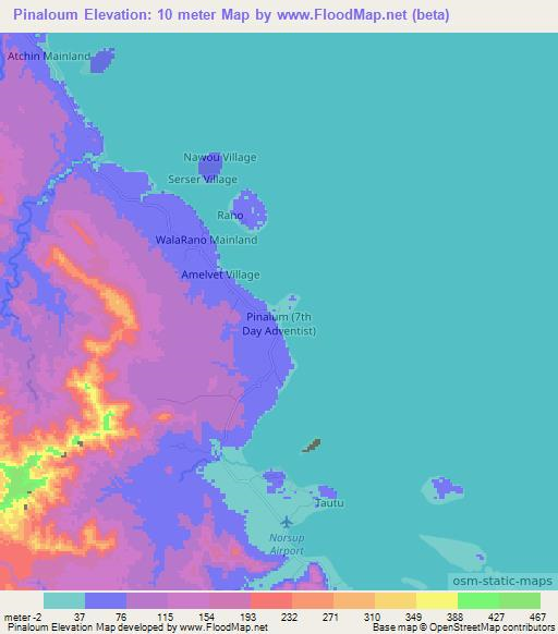 Pinaloum,Vanuatu Elevation Map