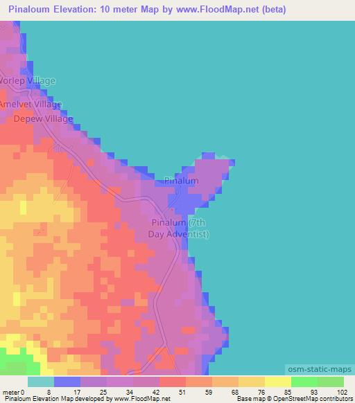 Pinaloum,Vanuatu Elevation Map