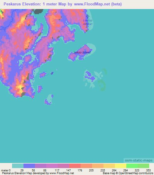 Peskarus,Vanuatu Elevation Map
