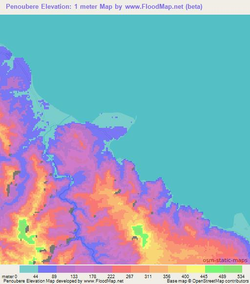 Penoubere,Vanuatu Elevation Map