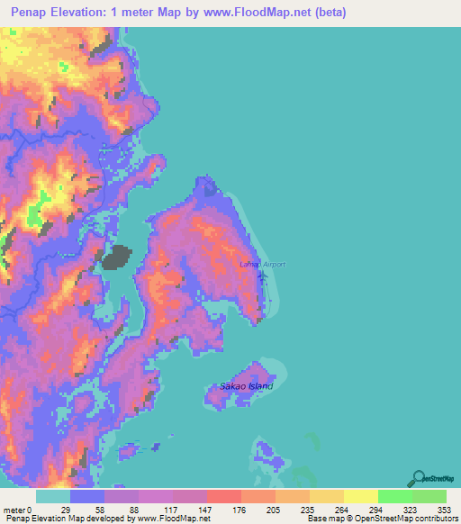 Penap,Vanuatu Elevation Map