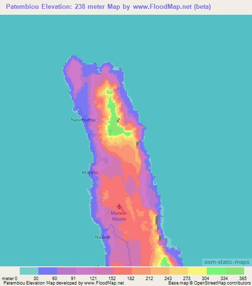 Patembiou,Vanuatu Elevation Map