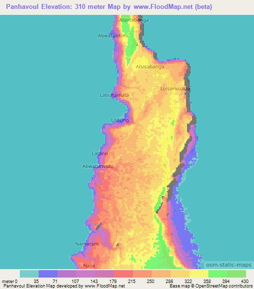 Panhavoul,Vanuatu Elevation Map