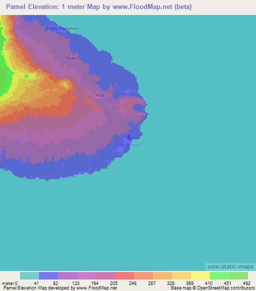 Pamel,Vanuatu Elevation Map