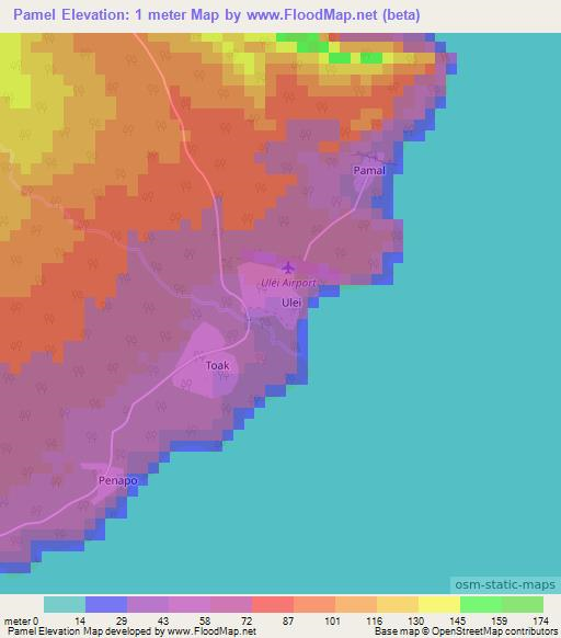 Pamel,Vanuatu Elevation Map