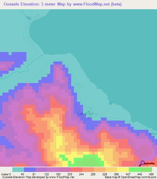 Oussele,Vanuatu Elevation Map