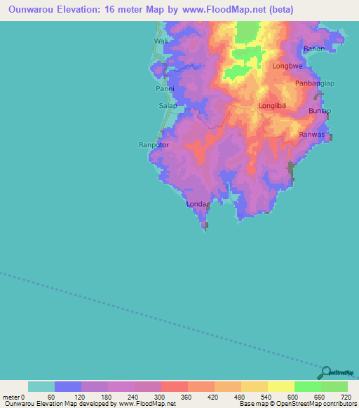 Ounwarou,Vanuatu Elevation Map