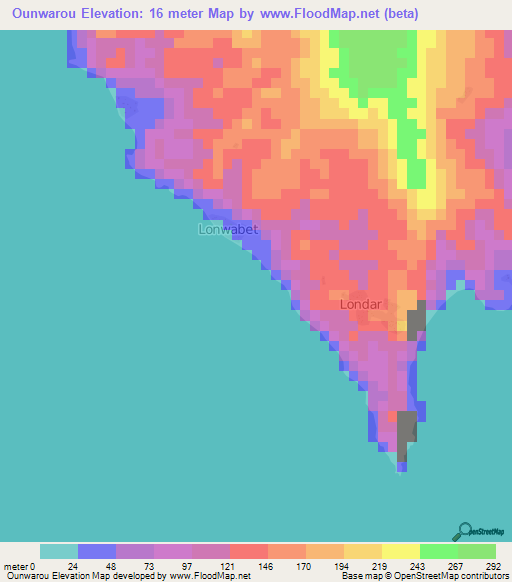 Ounwarou,Vanuatu Elevation Map