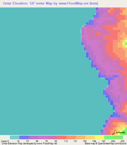 Ontar,Vanuatu Elevation Map