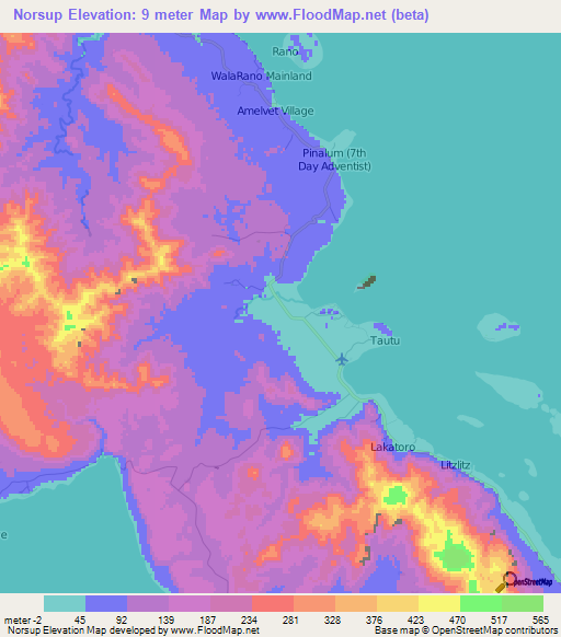 Norsup,Vanuatu Elevation Map