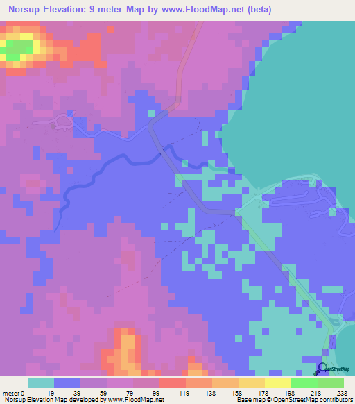 Norsup,Vanuatu Elevation Map