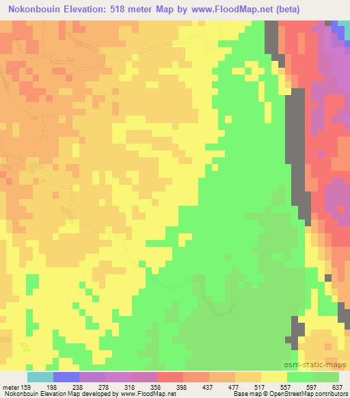 Nokonbouin,Vanuatu Elevation Map