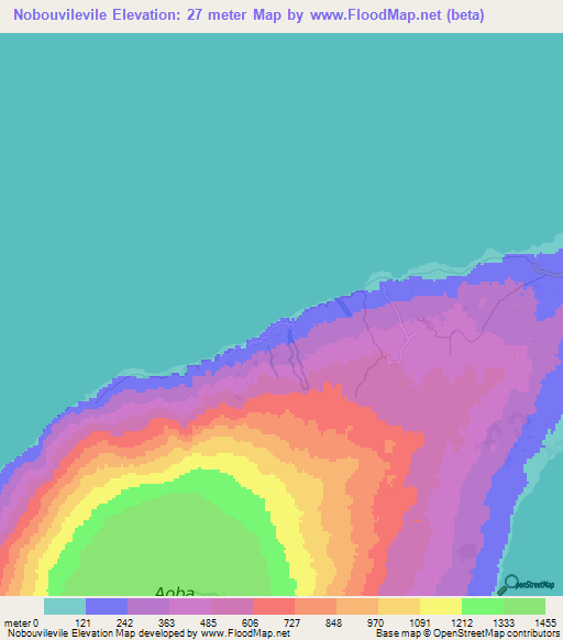 Nobouvilevile,Vanuatu Elevation Map
