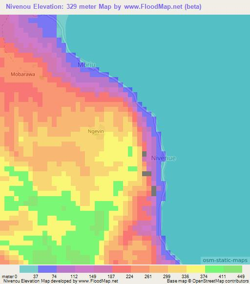 Nivenou,Vanuatu Elevation Map